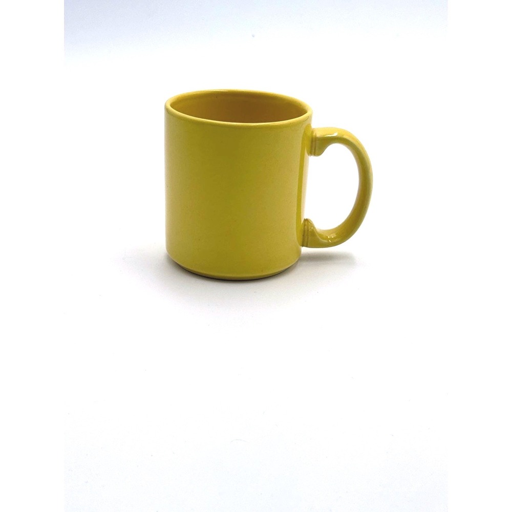 Vintage USA KLM Yellow Ceramic Coffee Mug Mid Century Modern‎ Stoneware Cup